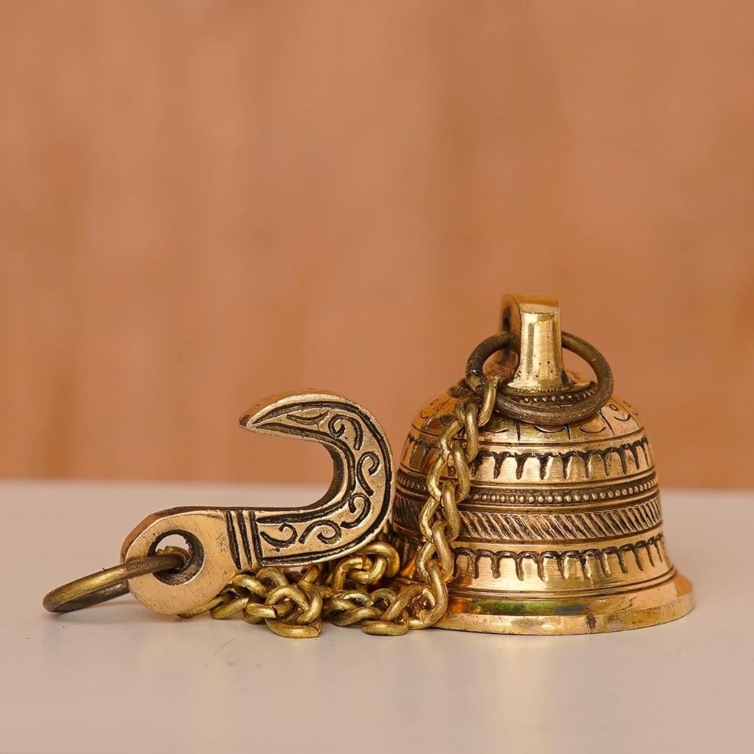 Ghanti Chain Brass – Traditional Temple Bell for Daily Pooja & Hindu Rituals