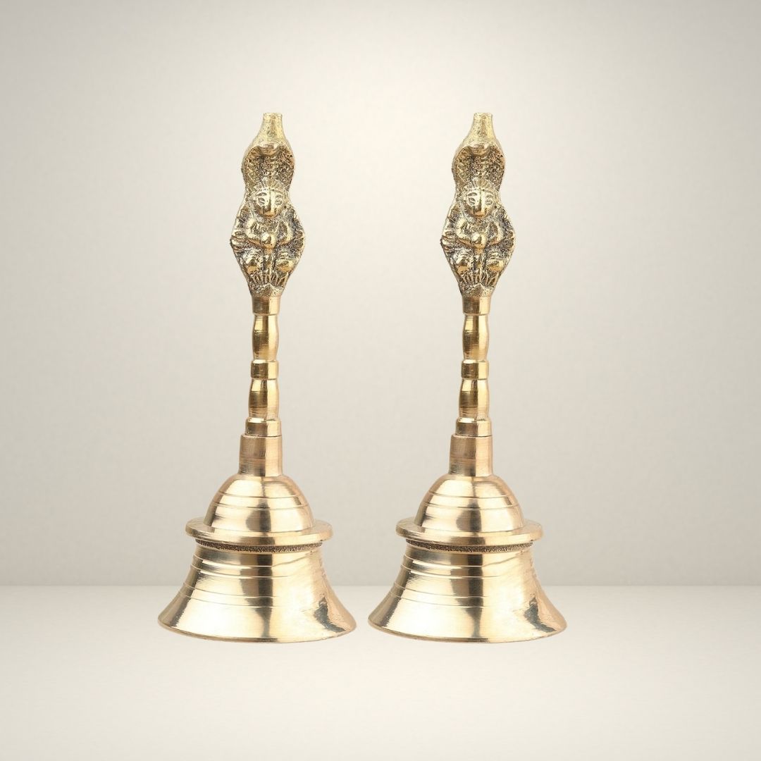 Ghanti Garun Brass Puja Bell – Traditional Hindu Ritual Bell for Temple & Home Worship
