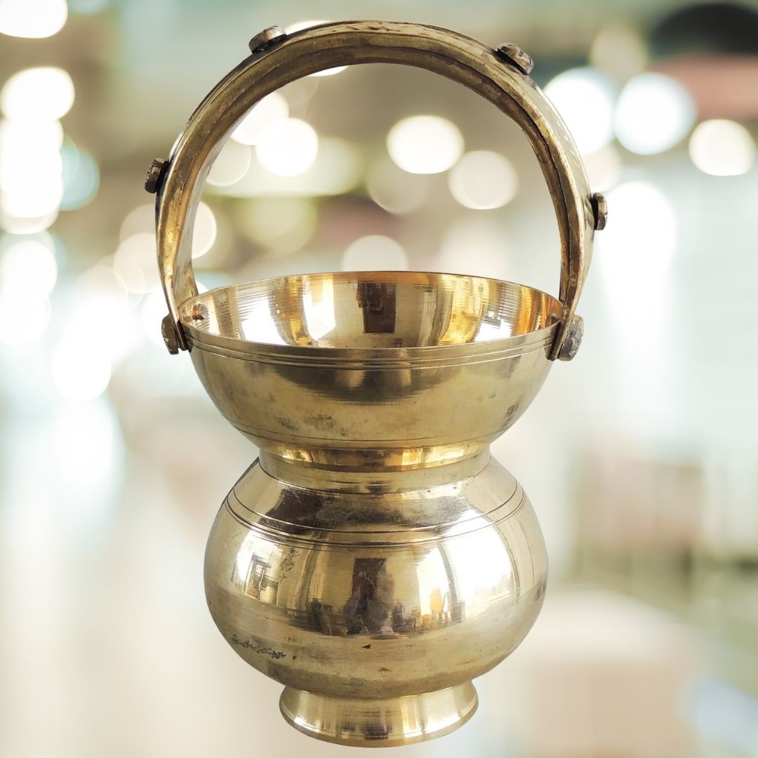 Pital Kamandal – Pure Brass Holy Pot for Lord Shiva Puja & Ritual Offerings