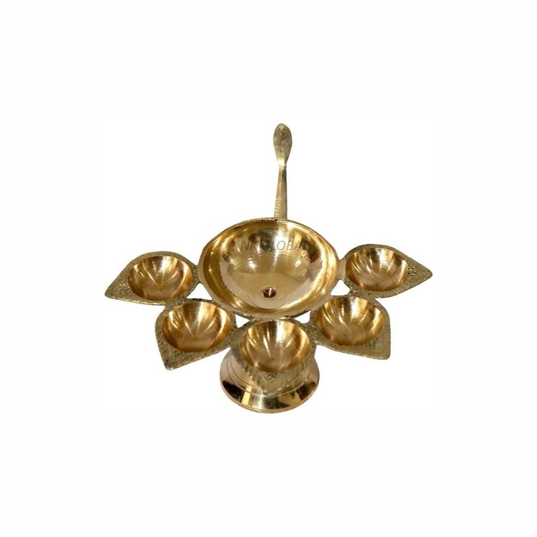 Panchmukhi Jyot Brass – Five-Faced Sacred Lamp for Positivity and Divine Blessings