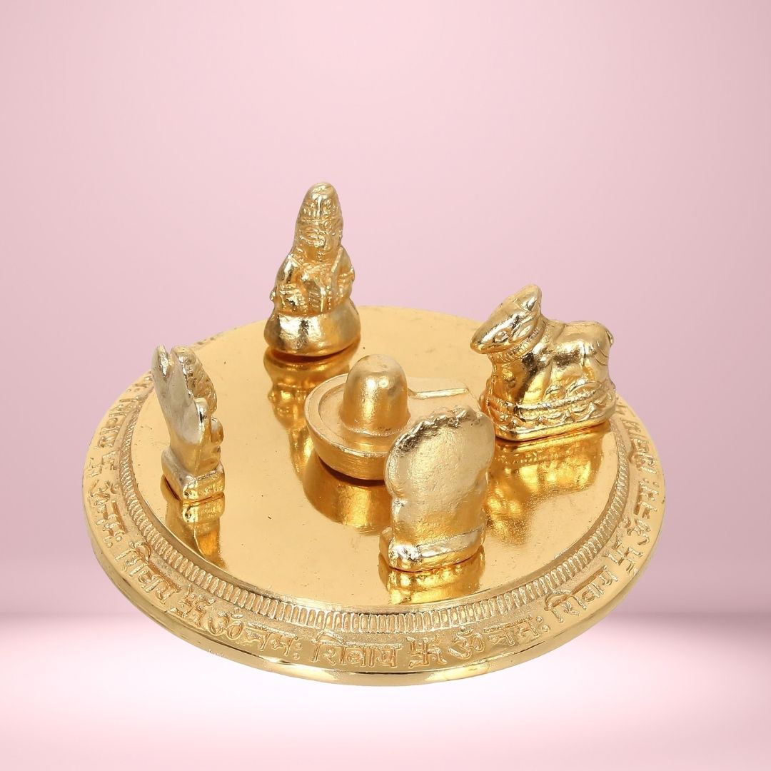 Shiv Parivar Astadhatu Idol | Lord Shiva Family Statue for Puja Room | Handcrafted 8-Metal Hindu Figurine for Blessings & Prosperity
