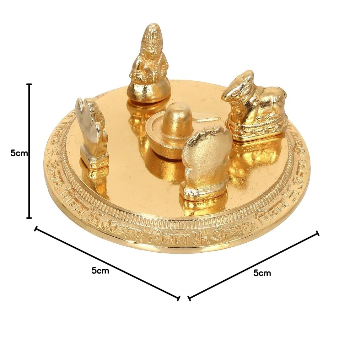 Shiv Parivar Astadhatu Idol | Lord Shiva Family Statue for Puja Room | Handcrafted 8-Metal Hindu Figurine for Blessings & Prosperity
