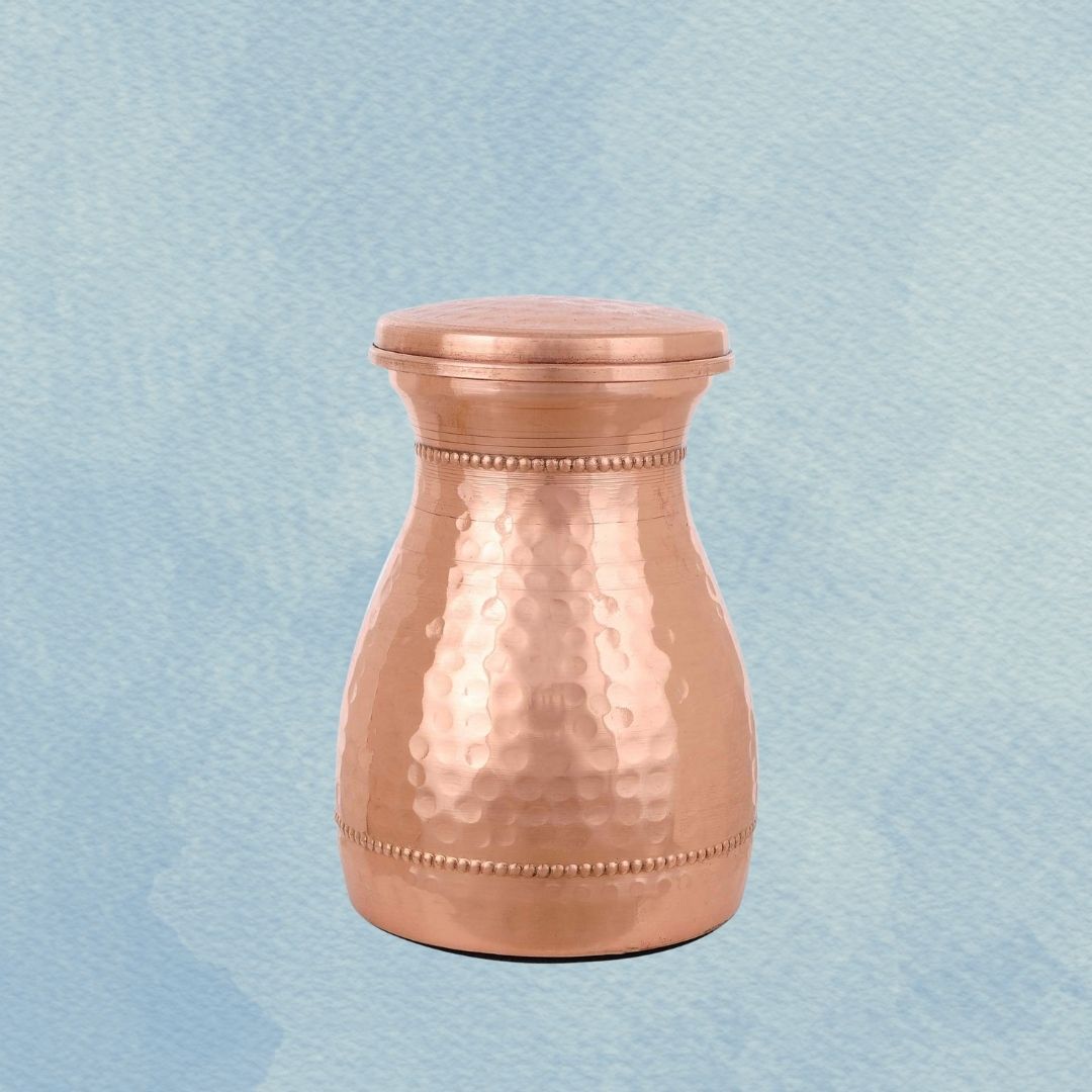 Saka Vintage Copper Pot | Traditional Hindu Pooja Kalash | Antique Design Diwali Puja Vessel for Prosperity & Rituals