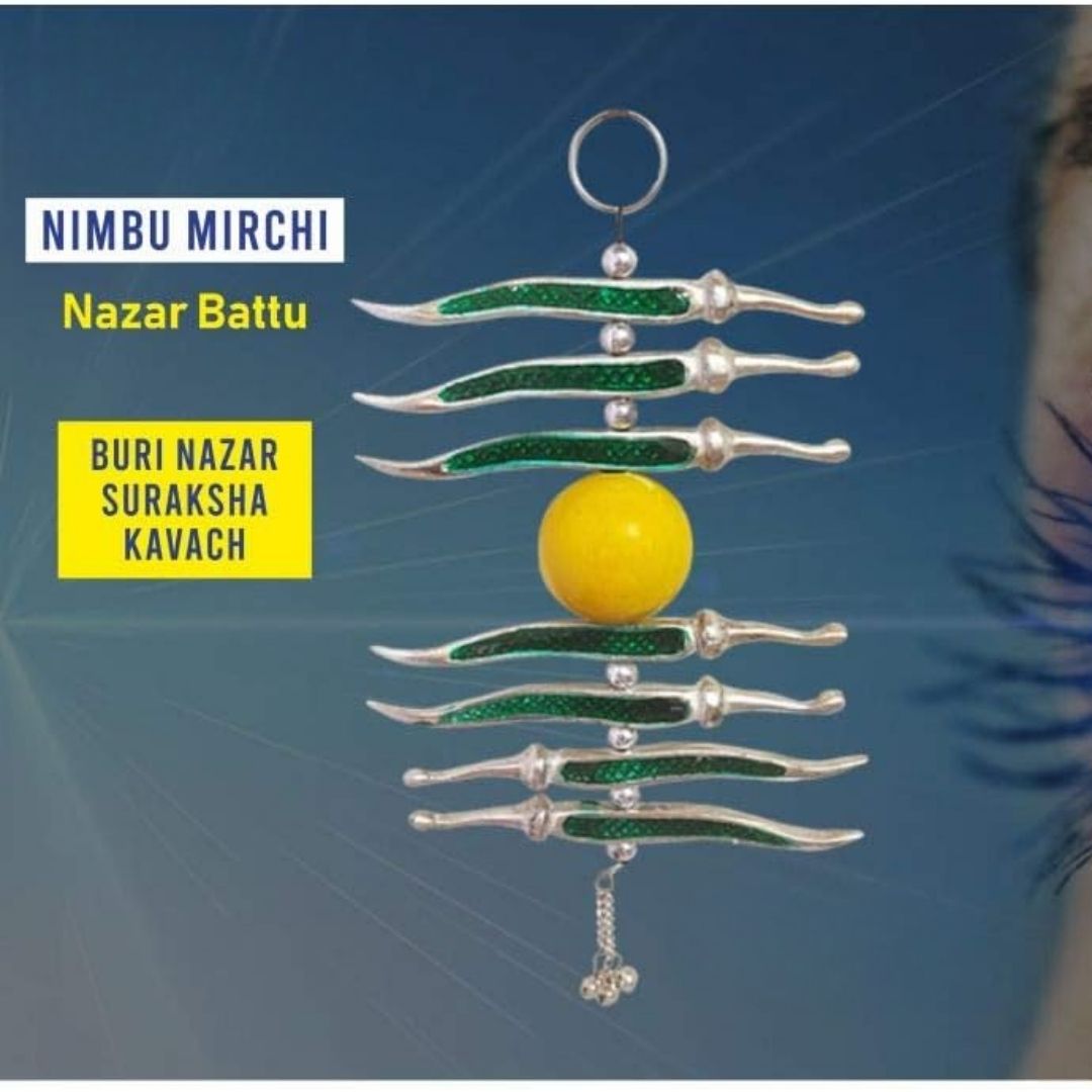 Nimbu Mirch Hanging for Door | Evil Eye Protection & Vastu Remedy | Traditional Lemon Chili Totka for Home & Office