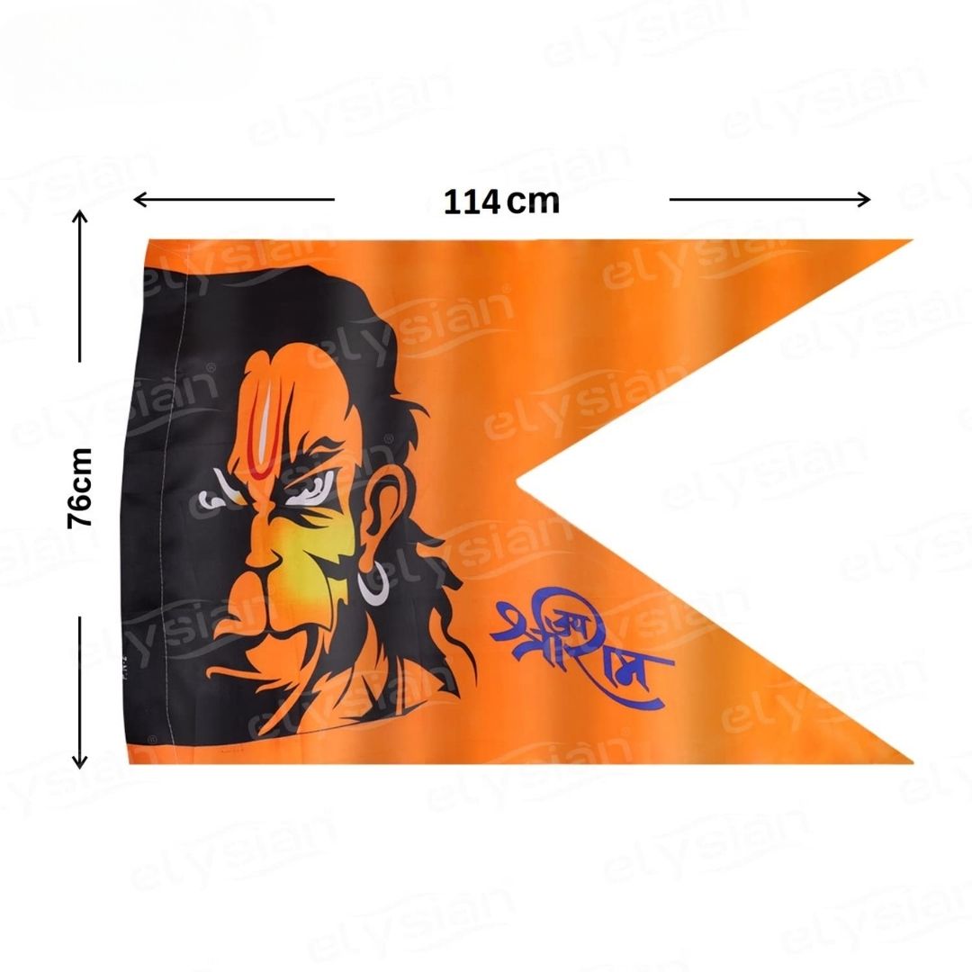 Hanuman Jhanda Flag for Home & Temple – Sacred Hindu Banner for Protection & Blessings