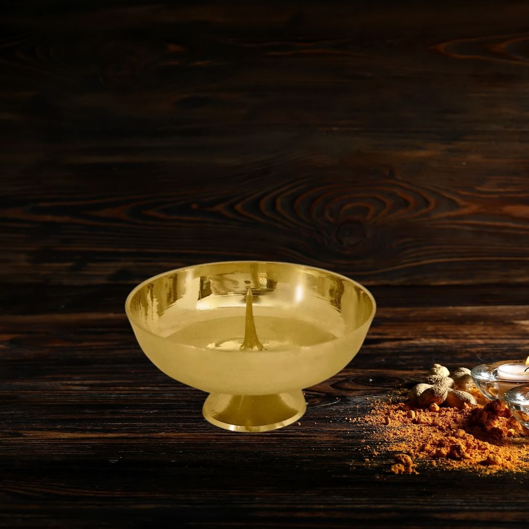 Keel Diya Brass Oil Lamp for Diwali & Pooja | Traditional Indian Deepak for Lakshmi Puja & Home Décor