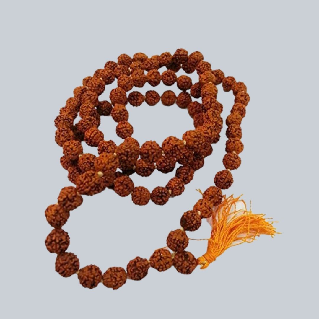 Rudraksha Mala 108 Beads for Meditation & Shiva Japa – Original Prayer Necklace for Spiritual Healing & Protection