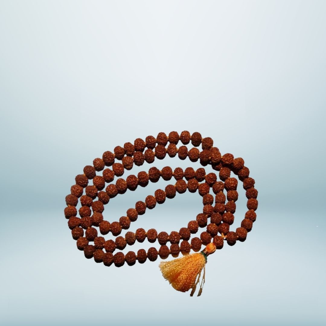 Rudraksha Mala 108 Beads for Meditation & Shiva Japa – Original Prayer Necklace for Spiritual Healing & Protection
