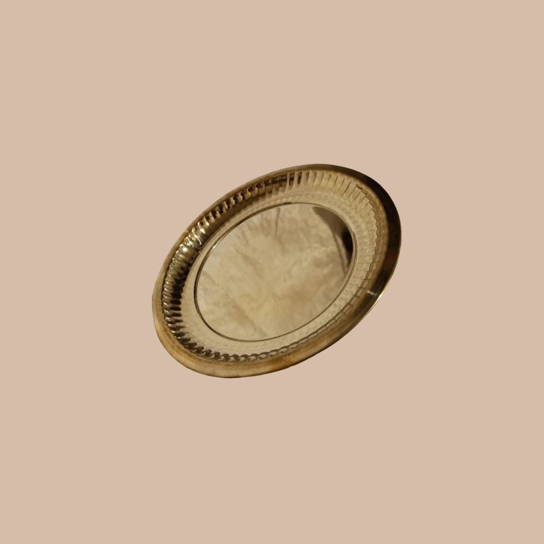Tamba Pooja Thali – Traditional Copper Plate for Hindu Rituals, Aarti & Offerings