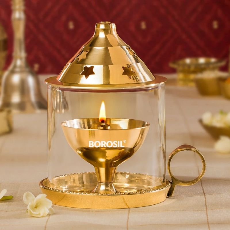 Borosil Akhand Diya Glass Jyot – Long-Lasting Ghee Diya for Pooja, Festivals & Daily Worship