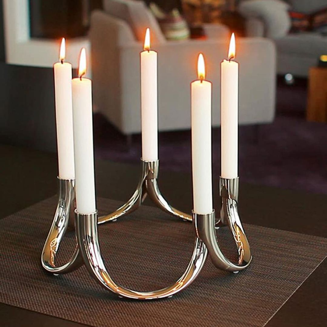 Param 1 Stand Candle – Single Brass Candle Holder for Puja, Meditation & Festival Use