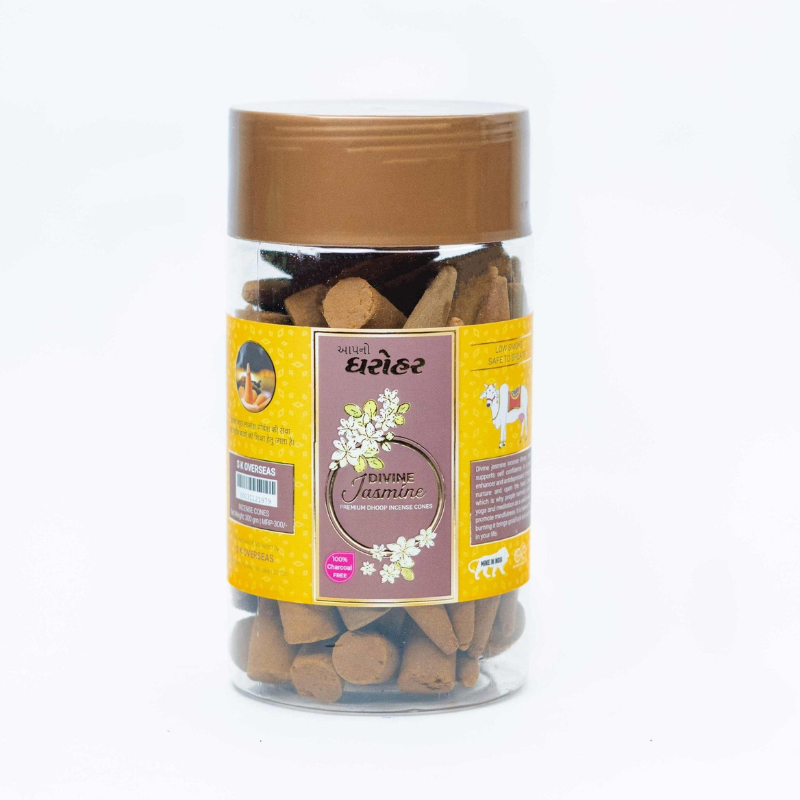 Apno Dharohar Divine Jasmine Doop Cone 150gm – Best Incense for Home Temple