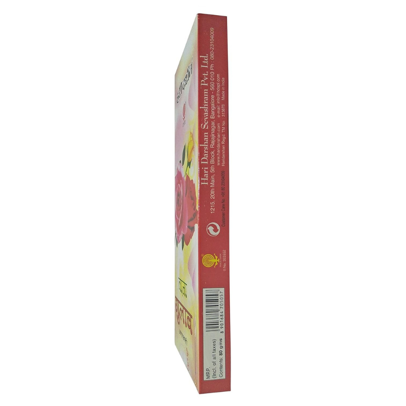 Hari Darshan Fresh Roses Indian Incense Sticks 80g – Purify & Enhance Positive Energy