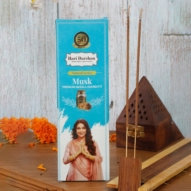 Hari Darshan Natural Musk Agarbatti 60g for Daily Pooja