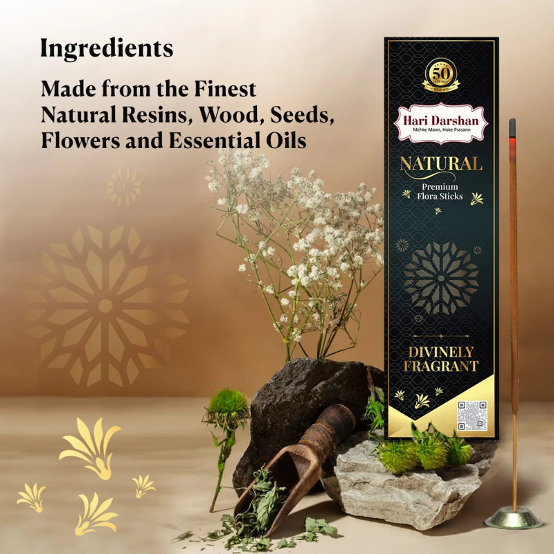 Hari Darshan Natural Premium Flora Incense Sticks 150g for Meditation