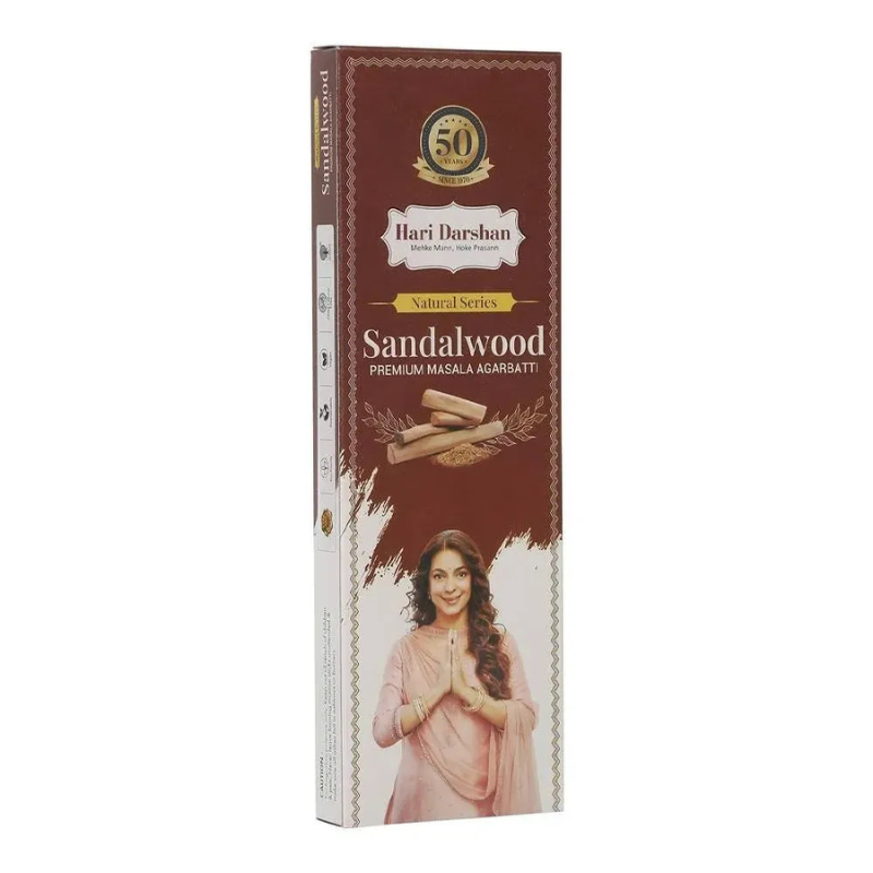Hari Darshan Natural Sandalwood Agarbatti 60g – Relaxing & Divine Fragrance