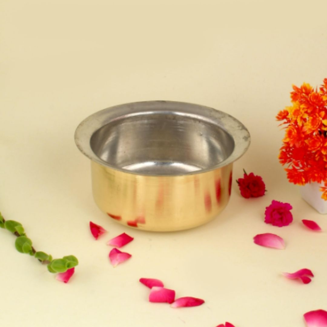 Bhagona Brass Puja Vessel – Traditional Hindu Ritual Pot for Ghee, Water & Sacred Offerings