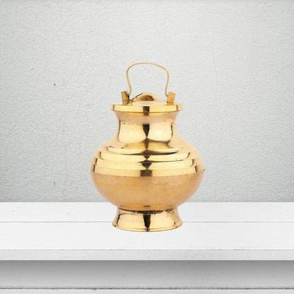 Gangajali Brass Pot – Traditional Ganga Water Kalash for Hindu Puja & Spiritual Rituals