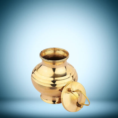 Gangajali Brass Pot – Traditional Ganga Water Kalash for Hindu Puja & Spiritual Rituals
