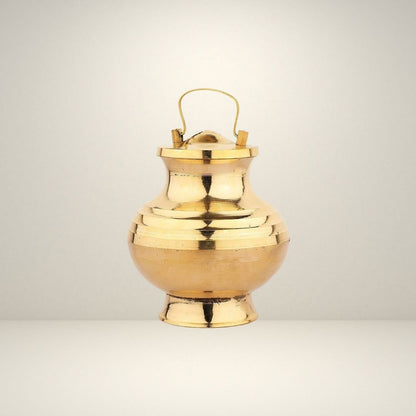 Gangajali Brass Pot – Traditional Ganga Water Kalash for Hindu Puja & Spiritual Rituals