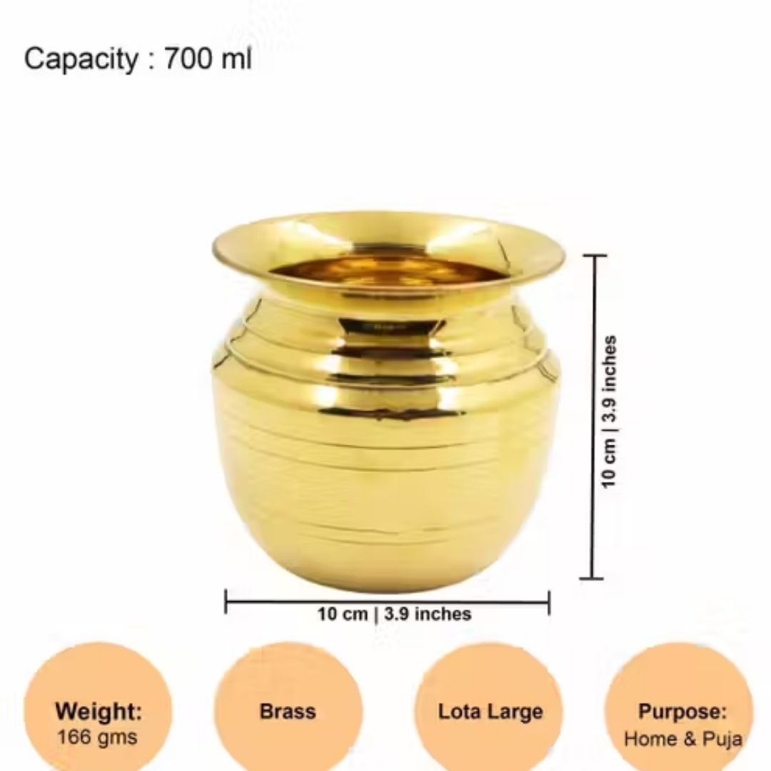 Pital Lota – Sacred Brass Vessel for Rituals and Ganesha Worship