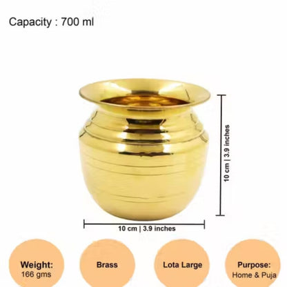 Pital Lota – Sacred Brass Vessel for Rituals and Ganesha Worship