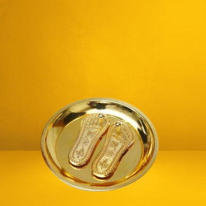 Laxmi Charan with Plate – Sacred Footprints of Prosperity
