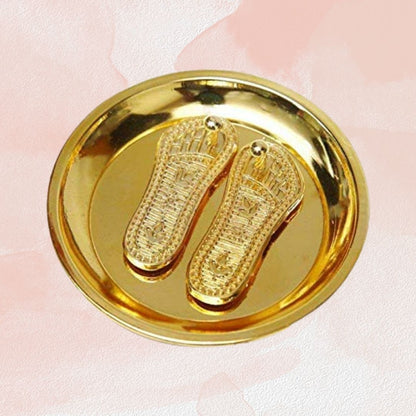 Laxmi Charan with Plate – Sacred Footprints of Prosperity