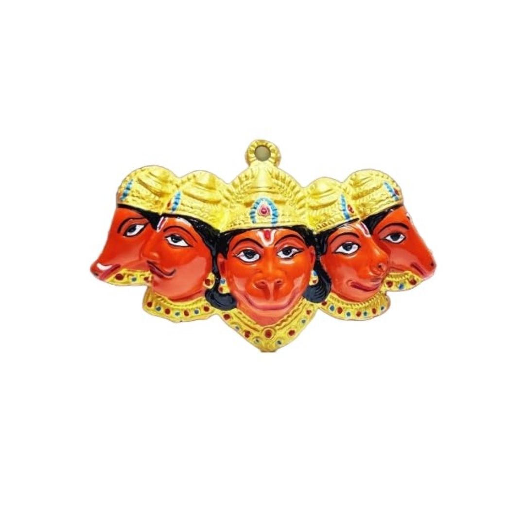 Panchmukhi Hanuman Hanging | Five-Faced Brass Wall Decor for Protection, Devotion & Energy Vastu Remedy