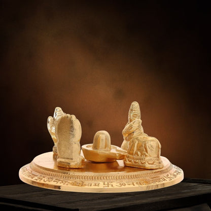 Shiv Parivar Astadhatu Idol | Lord Shiva Family Statue for Puja Room | Handcrafted 8-Metal Hindu Figurine for Blessings & Prosperity