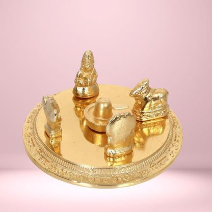 Shiv Parivar Astadhatu Idol | Lord Shiva Family Statue for Puja Room | Handcrafted 8-Metal Hindu Figurine for Blessings & Prosperity