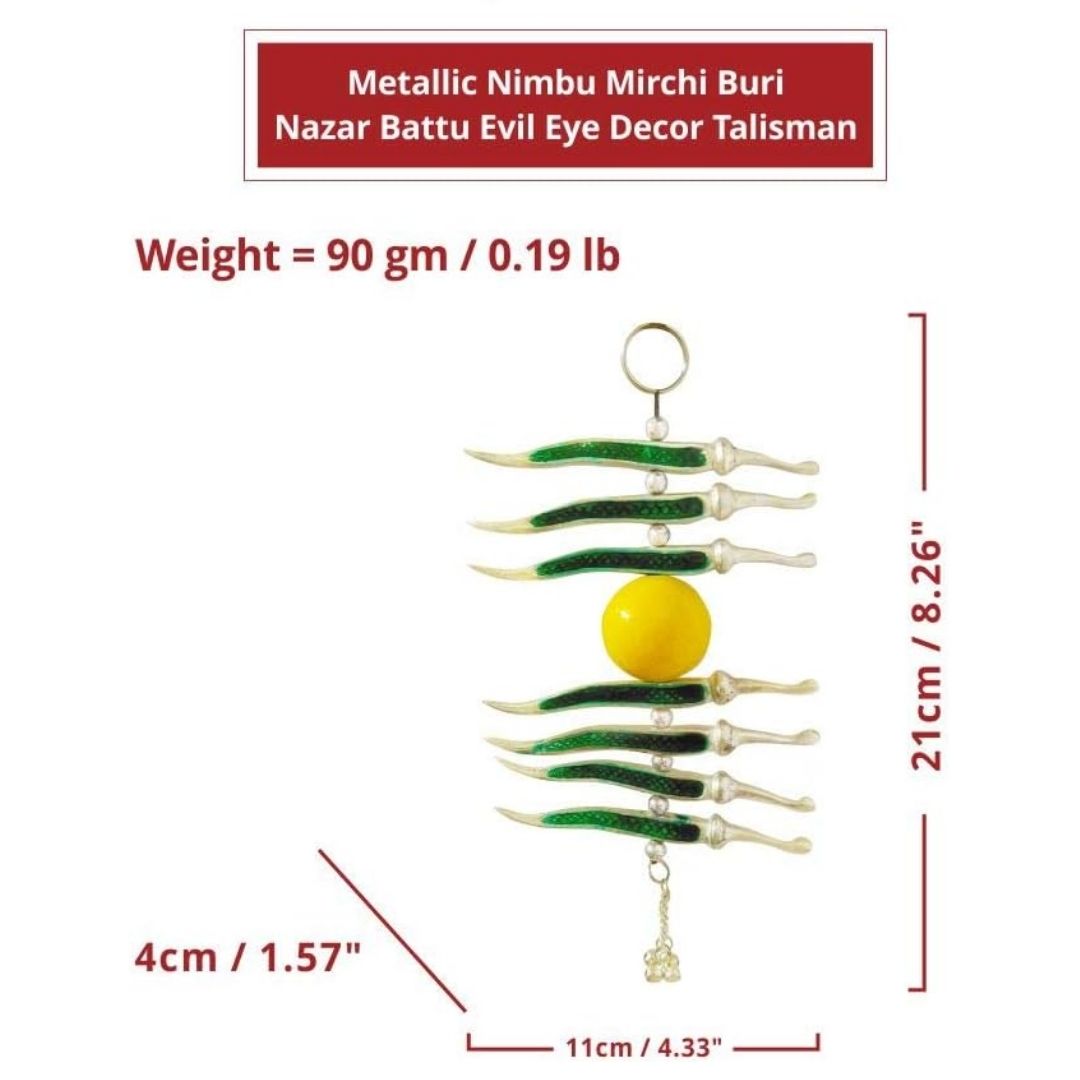 Nimbu Mirch Hanging for Door | Evil Eye Protection & Vastu Remedy | Traditional Lemon Chili Totka for Home & Office