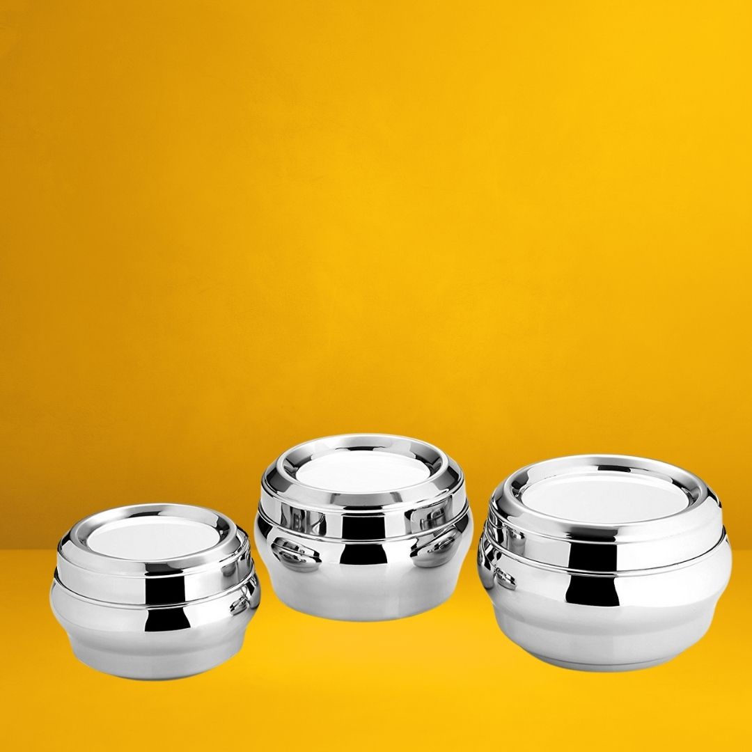 Steel Dibbi – Traditional Pooja Container for Ghee, Oil & Sacred Offerings