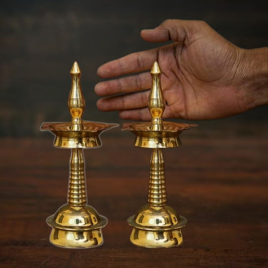 Kerala Deepam Brass – Traditional South Indian Oil Lamp for Prosperity & Pooja