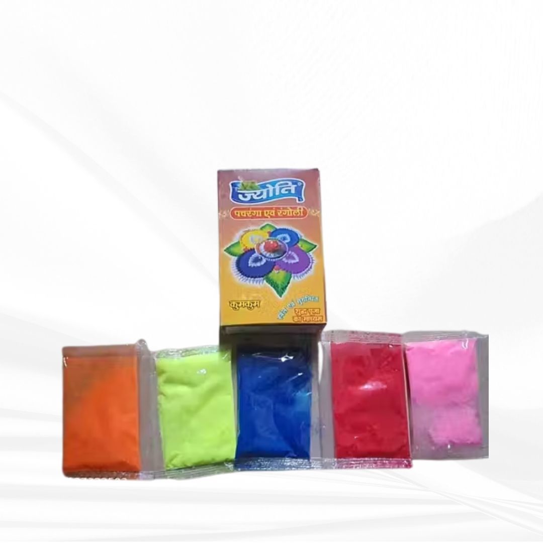 Pachranga Rangoli Colour – Vibrant Sacred Powder for Hindu Festivals & Rituals