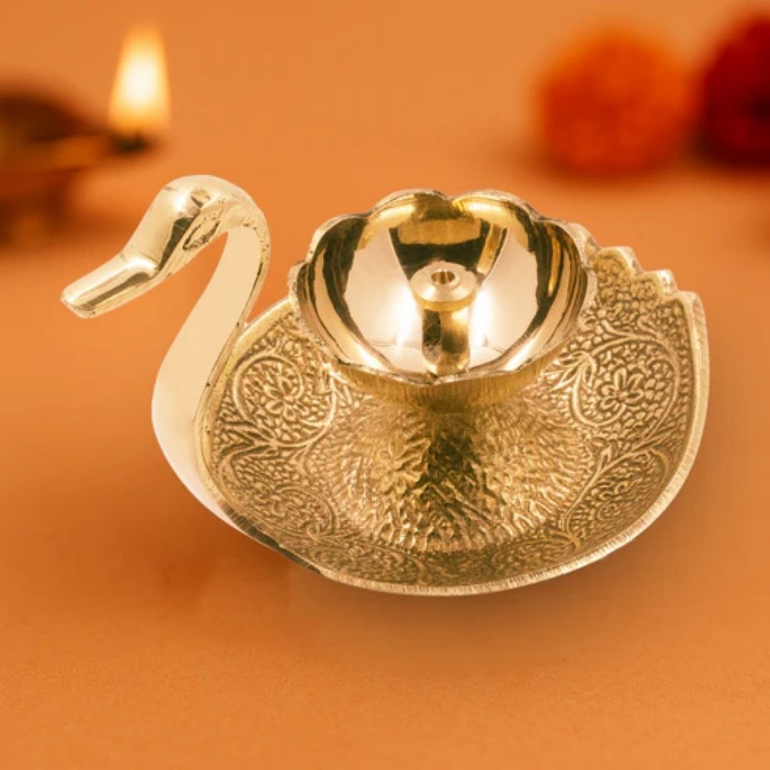 Duck Jyot Brass – Sacred Brass Oil Lamp for Enlightenment and Spiritual Purity