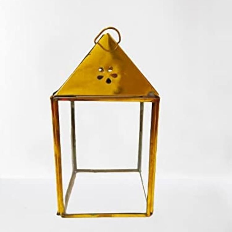 Mandir Lantern Brass – Traditional Hindu Pooja Lantern for Prayer Room, Spiritual Light & Festive Illumination