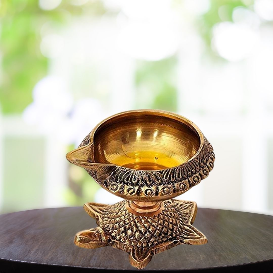 Kuber Diya Kachua Brass Lamp | Diwali Pooja Deepak | Auspicious Wealth Attracting Diya for Home & Temple