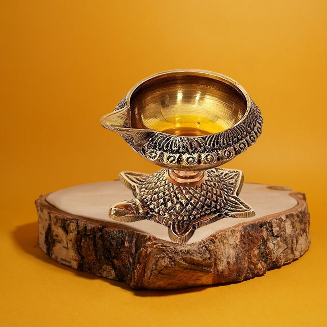 Kuber Diya Kachua Brass Lamp | Diwali Pooja Deepak | Auspicious Wealth Attracting Diya for Home & Temple