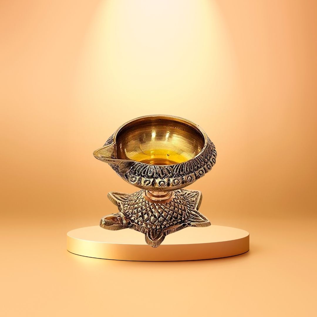 Kuber Diya Kachua Brass Lamp | Diwali Pooja Deepak | Auspicious Wealth Attracting Diya for Home & Temple