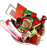 16 Shringar Item for Hartalika Teej Shringar with Long MATA Ki Chunri/Durga Pooja Shringar Kit. (Pack of 16 Item and 1kit Multicolor