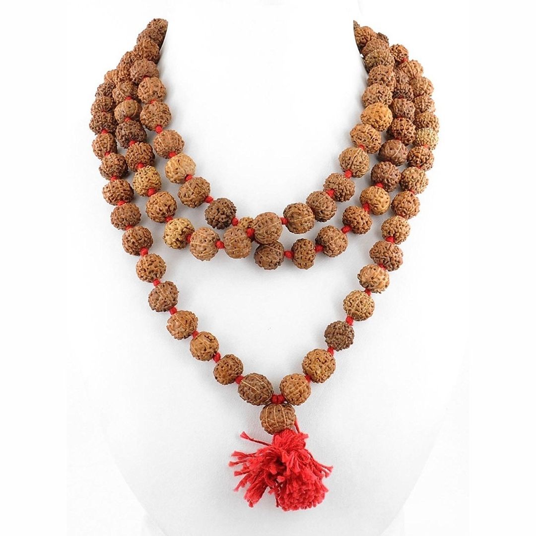 Rudraksha Mala 108 Beads for Meditation & Shiva Japa – Original Prayer Necklace for Spiritual Healing & Protection