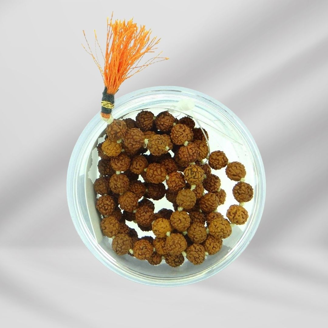 Rudraksha Mala 108 Beads for Meditation & Shiva Japa – Original Prayer Necklace for Spiritual Healing & Protection