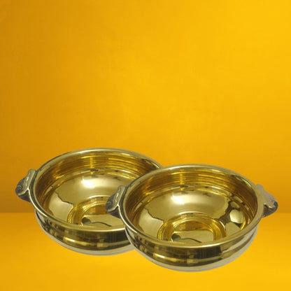 Urli Bowl with Brass Stand – Traditional Pital Pooja Vessel for Flowers, Rituals & Home Decor