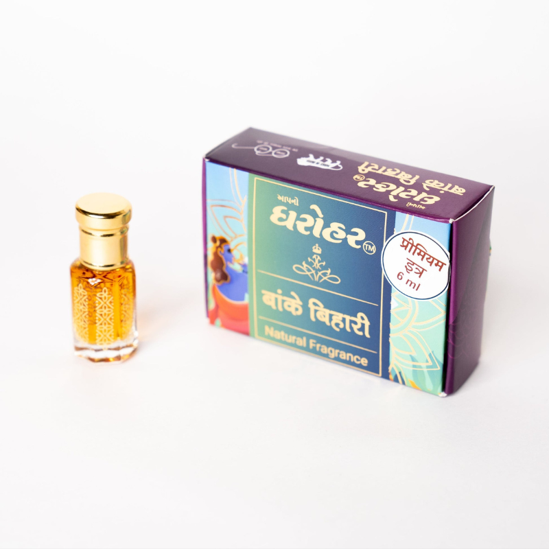 Apno Dharohar Banke Bihari Attar Roll On 6ml – Authentic Vrindavan Perfume