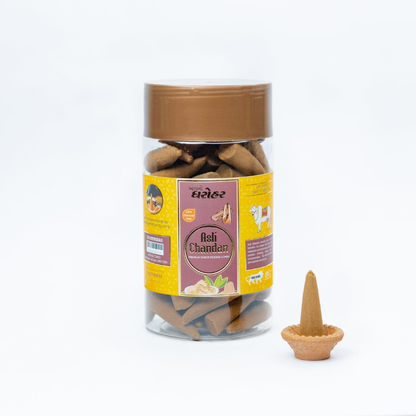 Apno Dharohar Asli Chandan Dhoop Cone 150gm for Daily Puja