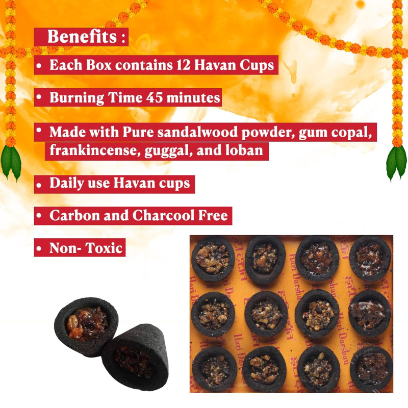 Hari Darshan Four in One Sambrani Cups 12N – Daily Pooja & Festivals