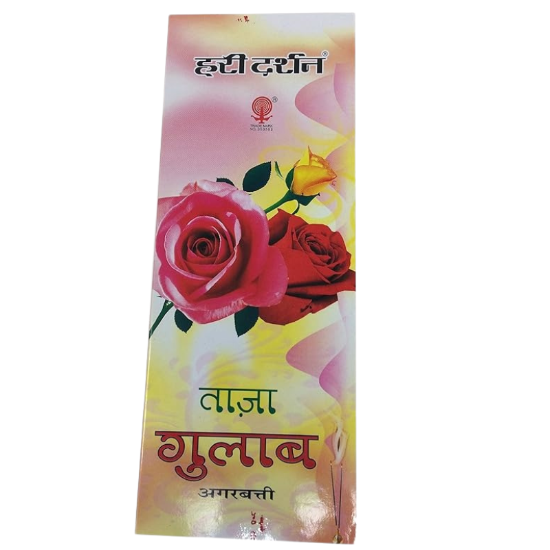 Hari Darshan Fresh Roses Indian Incense Sticks 80g – Purify & Enhance Positive Energy