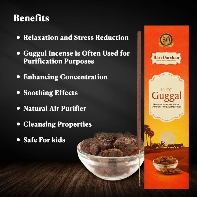 Hari Darshan Guggal Incense Sticks 60g – Hari Darshan Pooja & Meditation Sticks