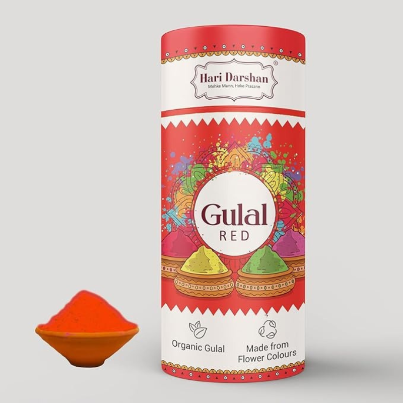 Hari Darshan Gulal Red 100g Jar – Bright Powder for Holi & Pooja